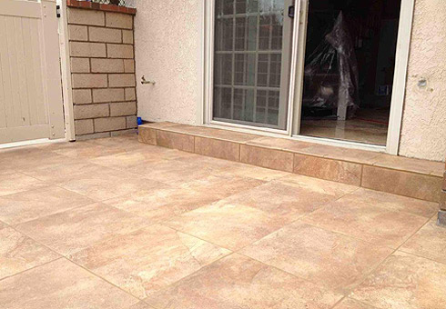AFTER: Ceramic Tile Completed on Steps & Patio