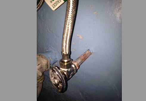 Faucet Area Drywall Repair Underway